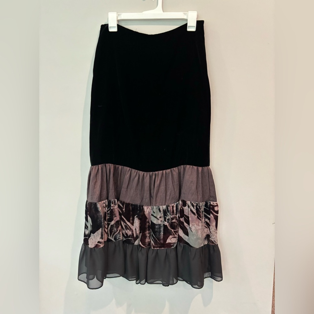 Black velvet skirt